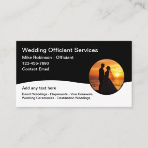Cartes de visite pour services de mariage à la pla