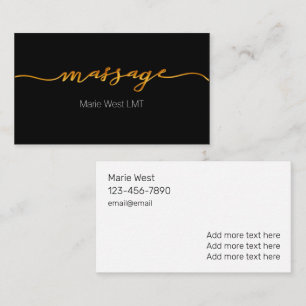 Cartes de visite pour services de massage moderne 