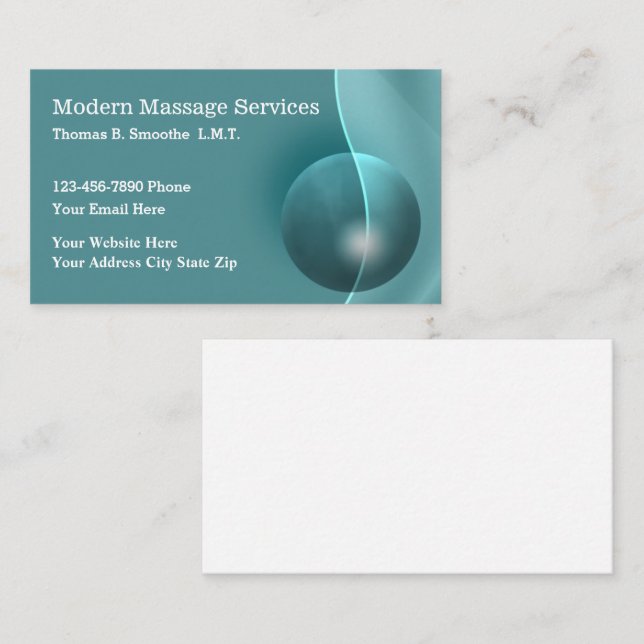 Cartes de visite pour services de massage modernes (Devant / Derrière)
