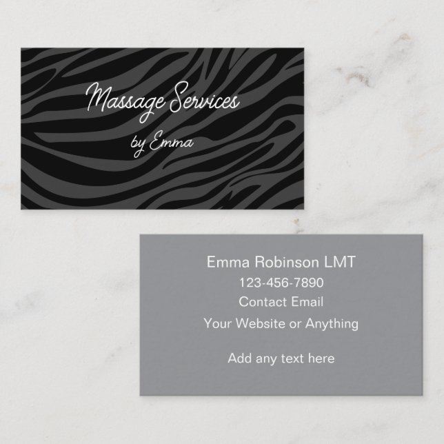 Cartes de visite pour services de massage tendance (Devant / Derrière)