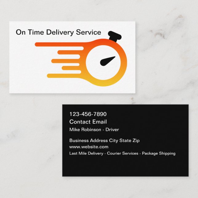 Cartes de visite pour services de messagerie de li (Devant / Derrière)