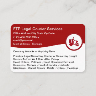 Cartes de visite pour services de messagerie jurid