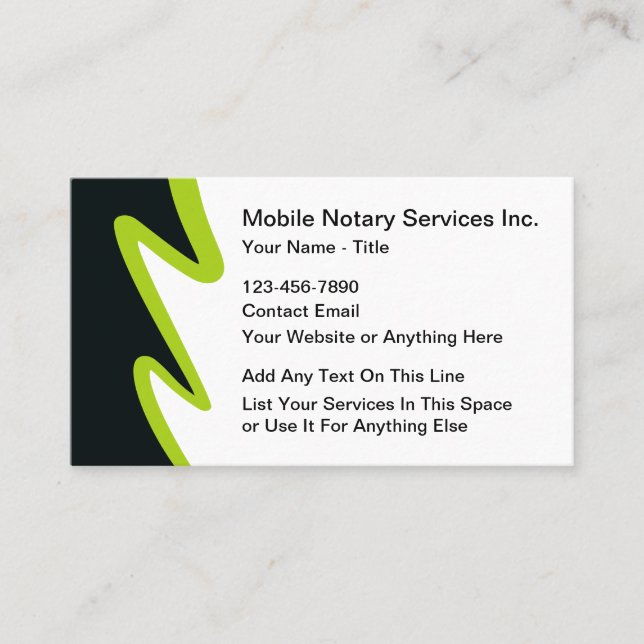 Cartes de visite pour services de notaire mobile m (Devant)