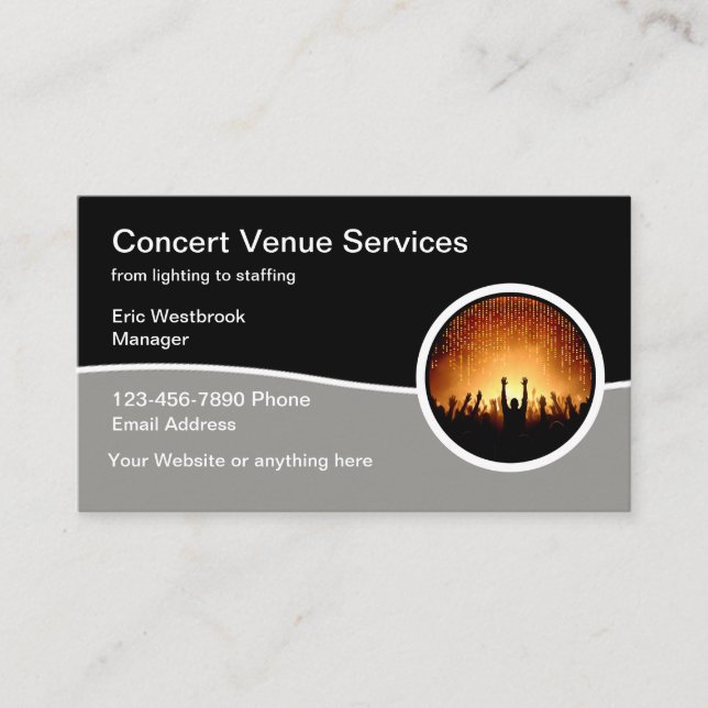 Cartes de visite pour services de salle de concert (Devant)