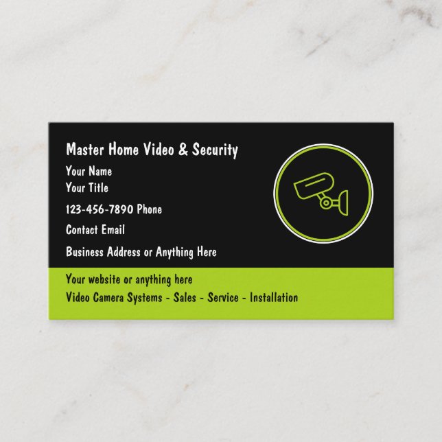 Cartes de visite pour services de sécurité de camé (Devant)