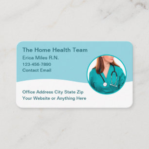 Cartes de visite pour services d'infirmière à domi