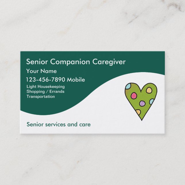 Cartes de visite pour soignants seniors (Devant)