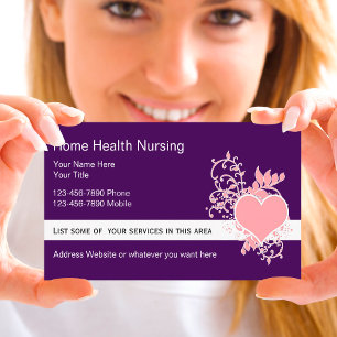 Cartes de visite pour soins à domicile