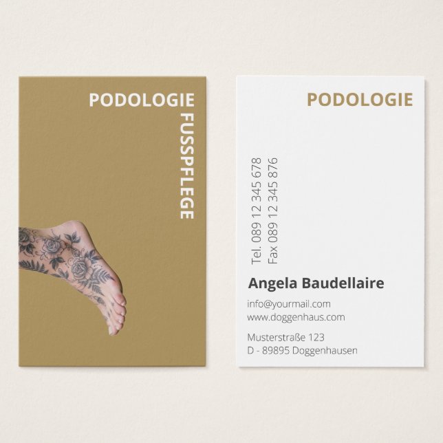 Cartes de visite pour soins des pieds (Devant & derrière)