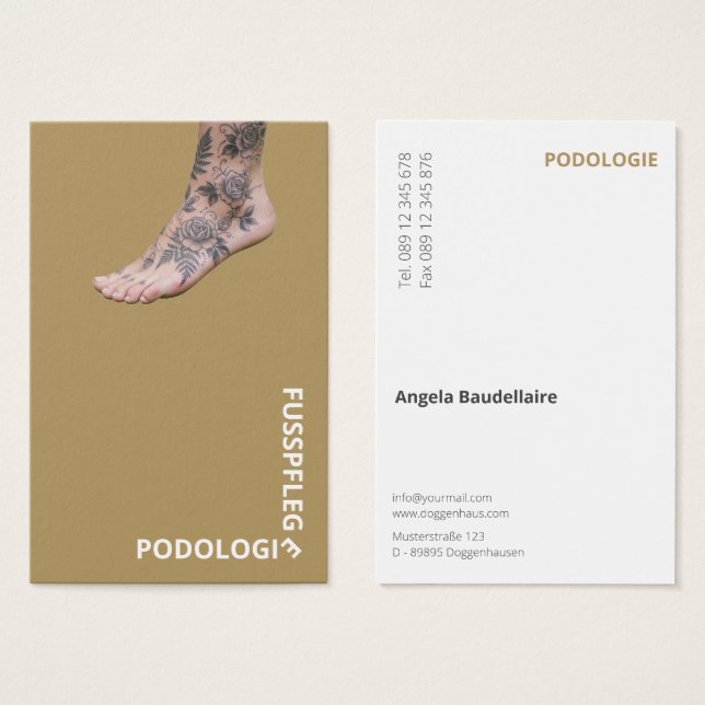 Cartes de visite pour soins des pieds (Devant & derrière)