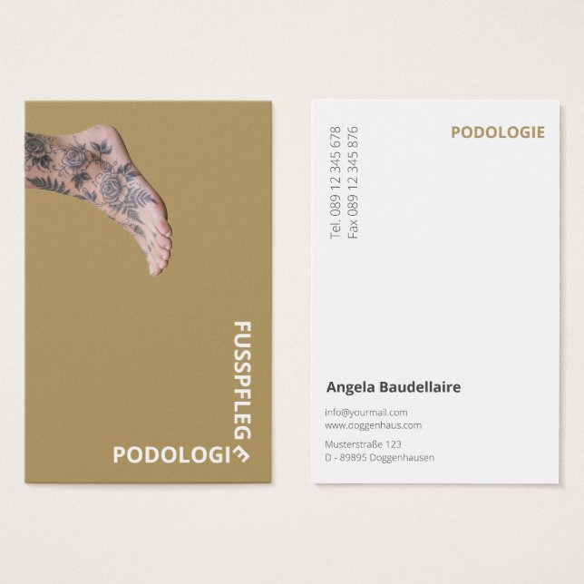 Cartes de visite pour soins des pieds (Devant & derrière)