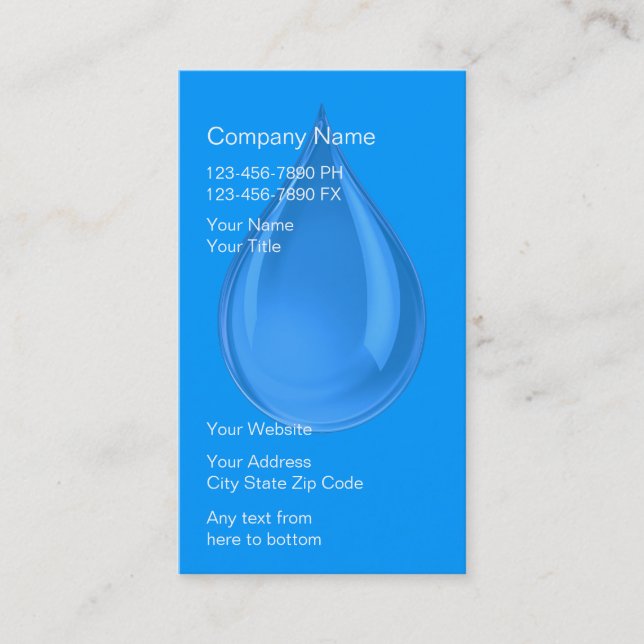 Cartes de visite pour système de filtration d'eau (Devant)