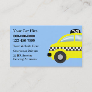Cartes de visite pour taxi