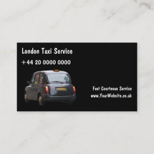 Cartes de visite pour taxi londonien