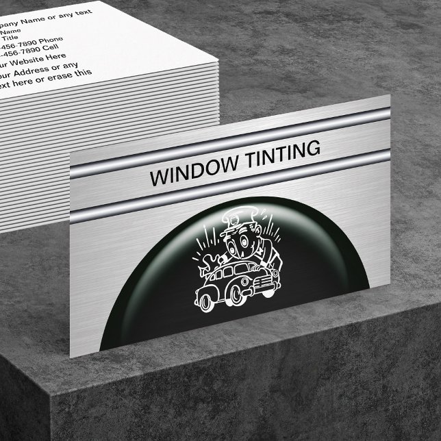 Cartes de visite pour teinturier de vitres automob (Créateur téléchargé)