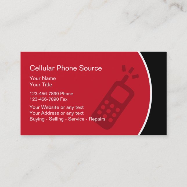 Cartes de visite pour téléphone cellulaire (Devant)