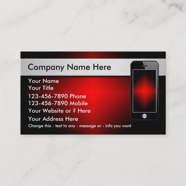 Cartes de visite pour téléphone mobile (Devant)