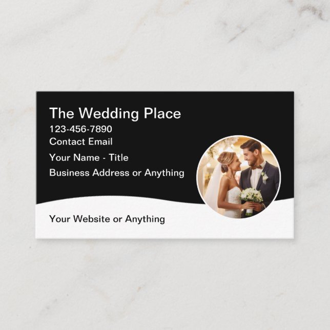 Cartes de visite pour thème de mariage design mode (Devant)