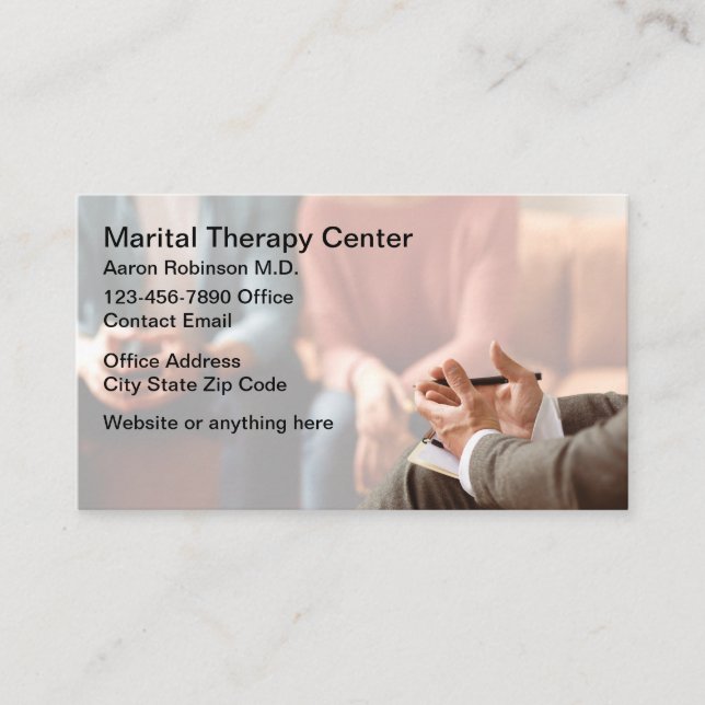 Cartes de visite pour thérapie de conseil martial (Devant)