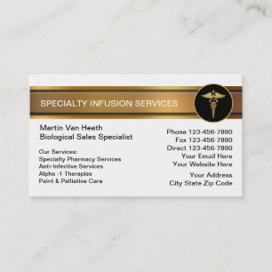 Cartes de visite pour thérapie d'infusion spéciali
