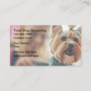 Cartes de visite pour toilettage de chien mignon Y