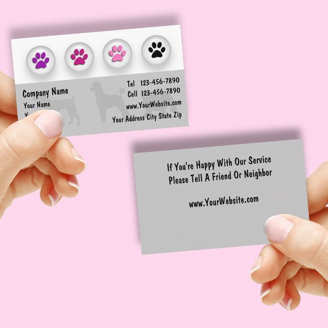 Cartes de visite pour toilettage de chiens (Créateur téléchargé)