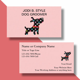 Cartes de visite pour toilettage de chiens