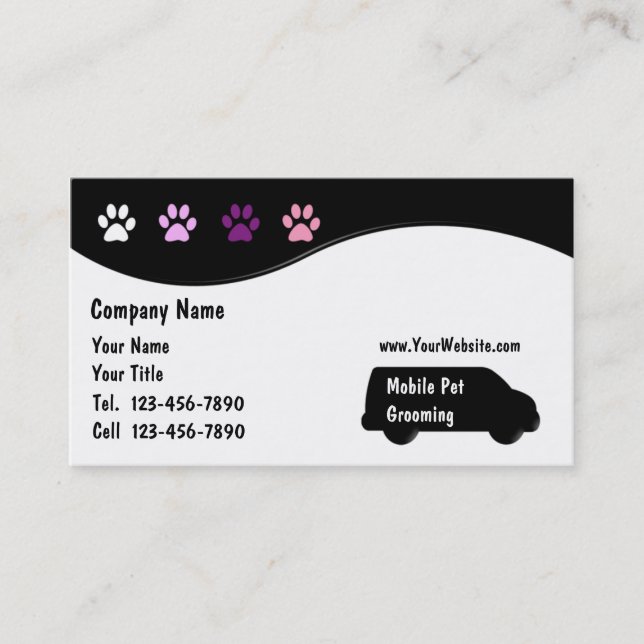 Cartes de visite pour toilettage de chiens (Devant)