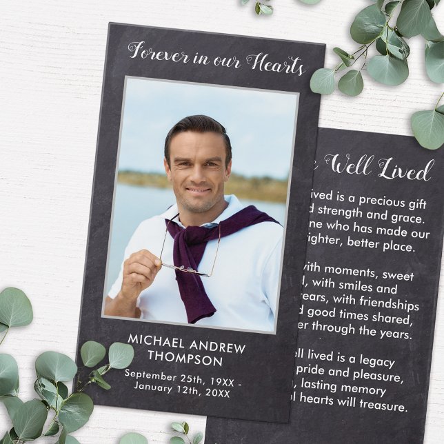 Cartes De Visite Pour toujours dans nos coeurs Funeral Memorial Pra (Créateur téléchargé)