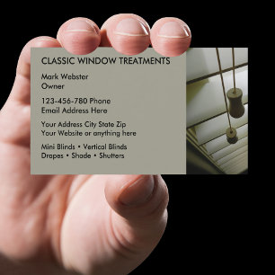 Cartes de visite pour traitements de fenêtres