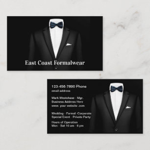 Cartes de visite pour vêtements de soirée élégants