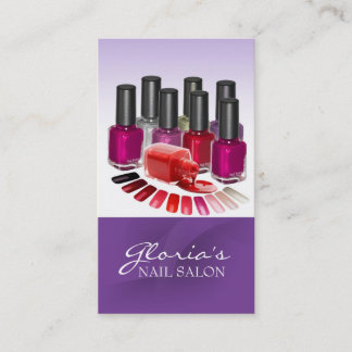 Cartes de visite pourpres de technicien de clou