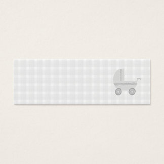 Cartes De Visite Pram bébé gris clair et blanc.