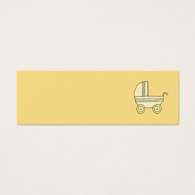 Cartes De Visite Pram bébé jaune. (Devant)