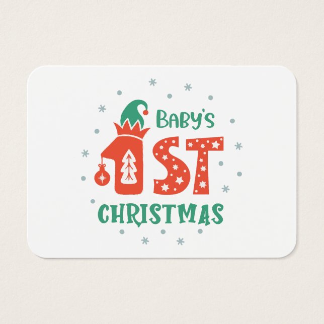 Cartes De Visite Premier Noël du bébé (Devant)
