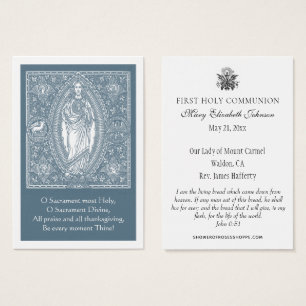 Cartes De Visite Première communion catholique souvenir Jésus prièr