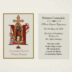 Cartes De Visite Première communion religieuse catholique espagnole