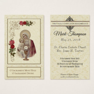 CARTES DE VISITE PREMIÈRE COMMUNION SAINTE VIERGE JÉSUS