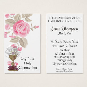 CARTES DE VISITE PREMIÈRE COMMUNION SOLENNELLE PRIÈRE EUCHARISTIQUE