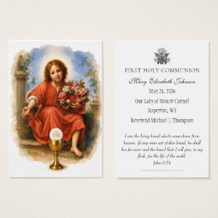 Cartes De Visite Première communion Souvenir eucharistique