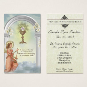 Cartes De Visite Première Sainte Communion Anges Eucharistie Jésus