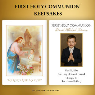 Cartes De Visite Première Sainte Communion d'un Garçon - Souvenir a