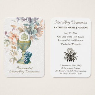 Cartes De Visite Première Sainte Communion élégante Commémoration S