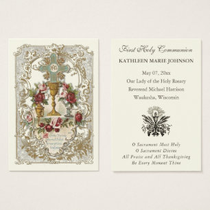 Cartes De Visite Première Sainte Communion élégante Commémoration S