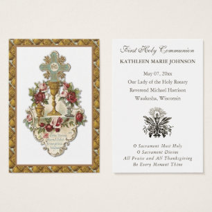 Cartes De Visite Première Sainte Communion élégante Communion solen