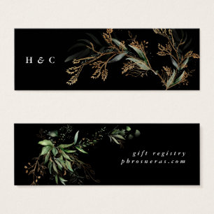 Cartes De Visite Premium Black Gold Botanical Eucalyptus Green