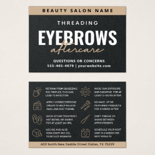 Cartes De Visite Premium Black Luxe Eyebrow Threading Aftercare