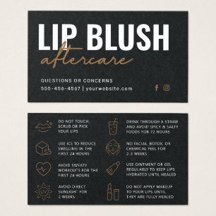 Cartes De Visite Premium Black Moderne Lip Blush Tattoo Aftercare