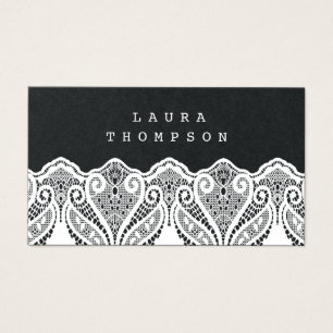 Cartes de visite Premium Black White Lace Dentelle