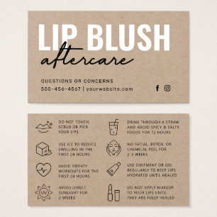 Cartes De Visite Premium Kraft Moderne Lip Blush Tattoo Aftercare
